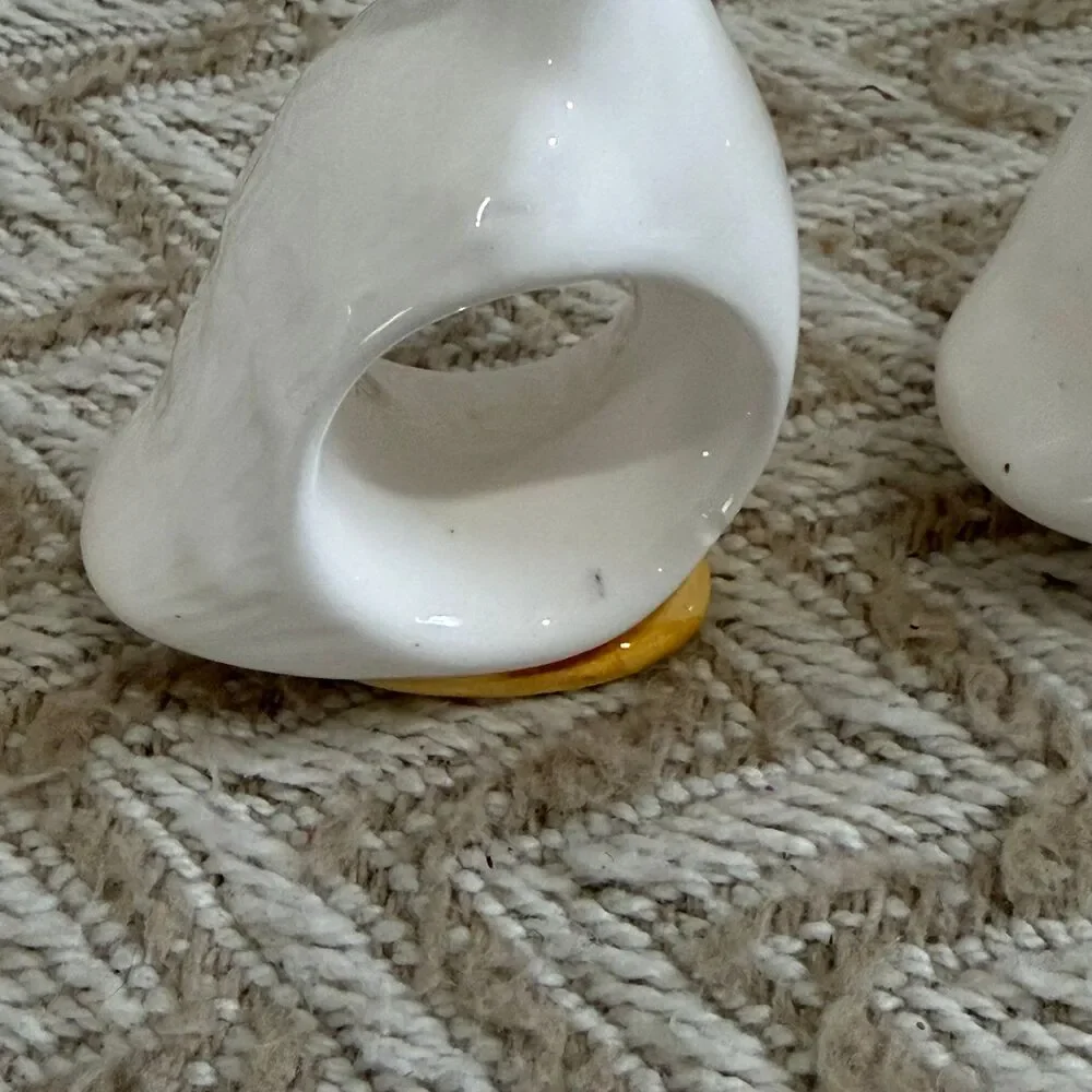 Vintage Bone China Duck Goose Napkin Rings Set of 6 - Picture 5 of 7
